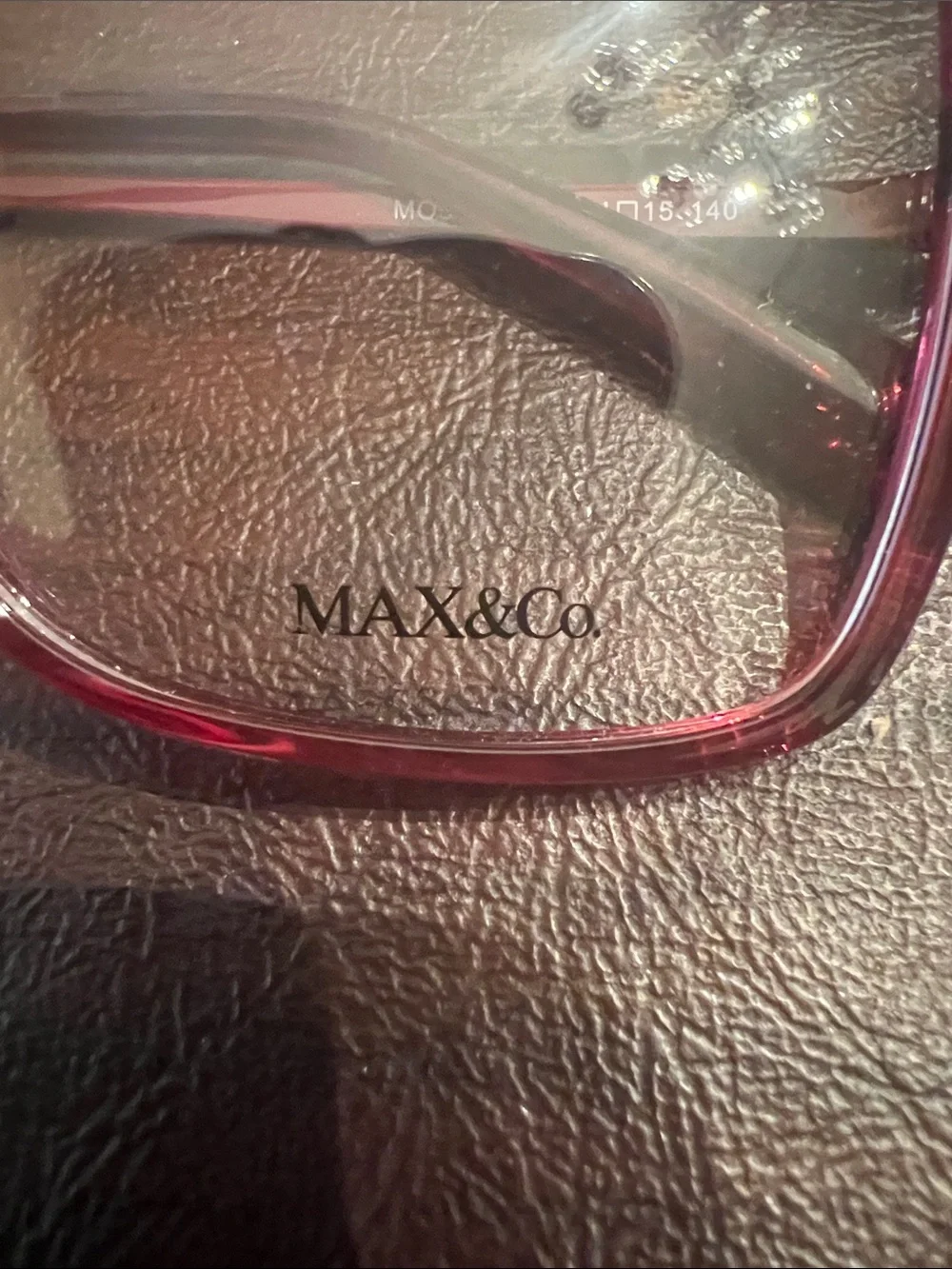Max & Co. Burgundy Square Eyeglass Frames with Branded Pouch